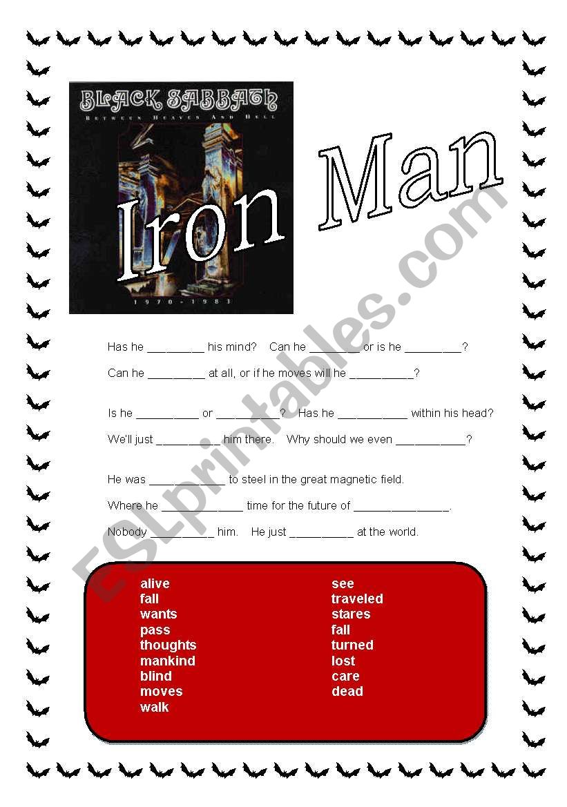 Black Sabbath - Iron Man worksheet