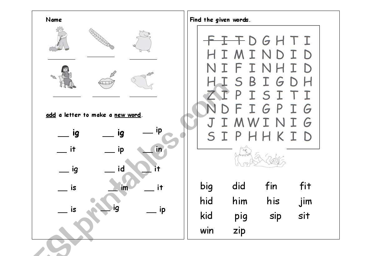 phonics worksheet