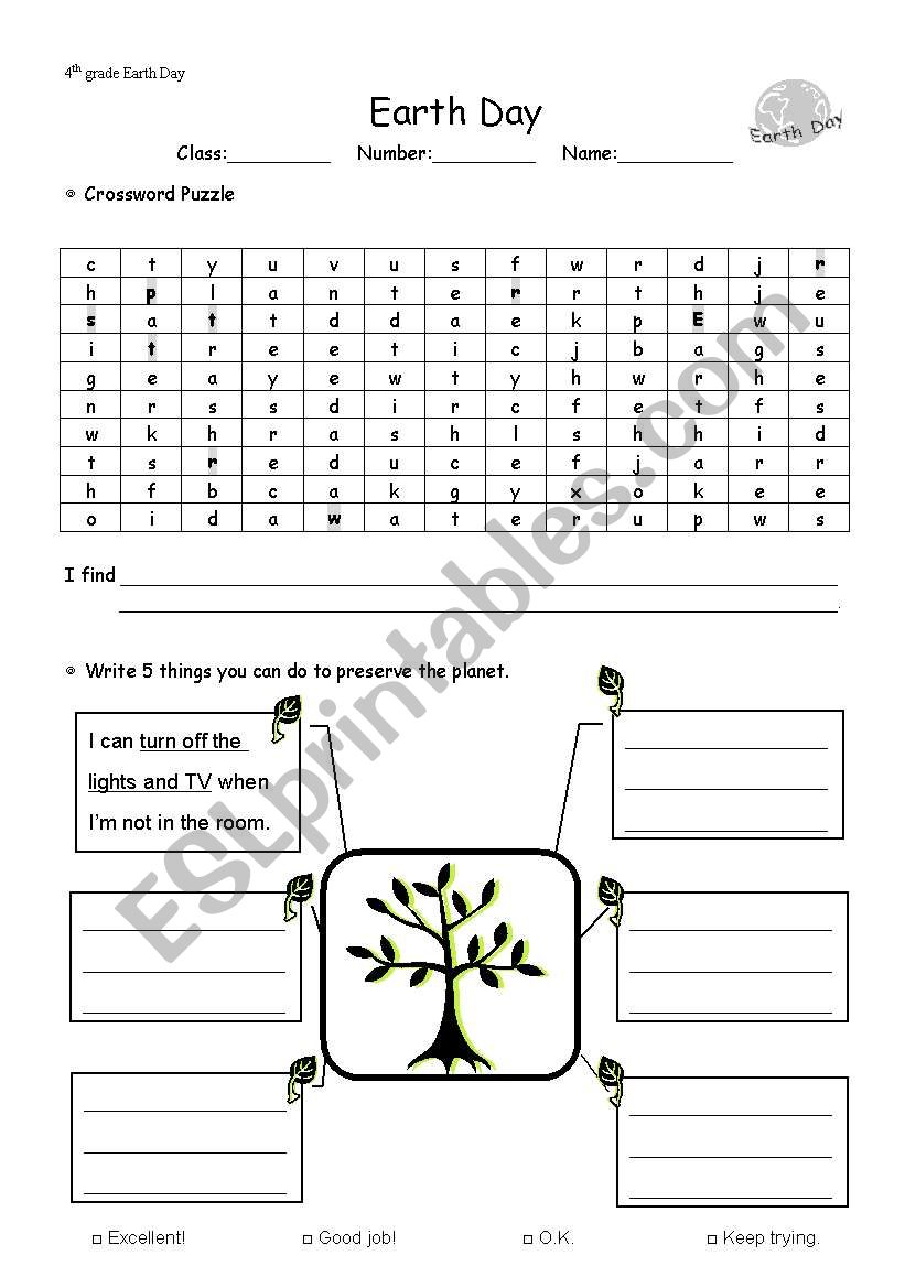 Earth Day worksheet