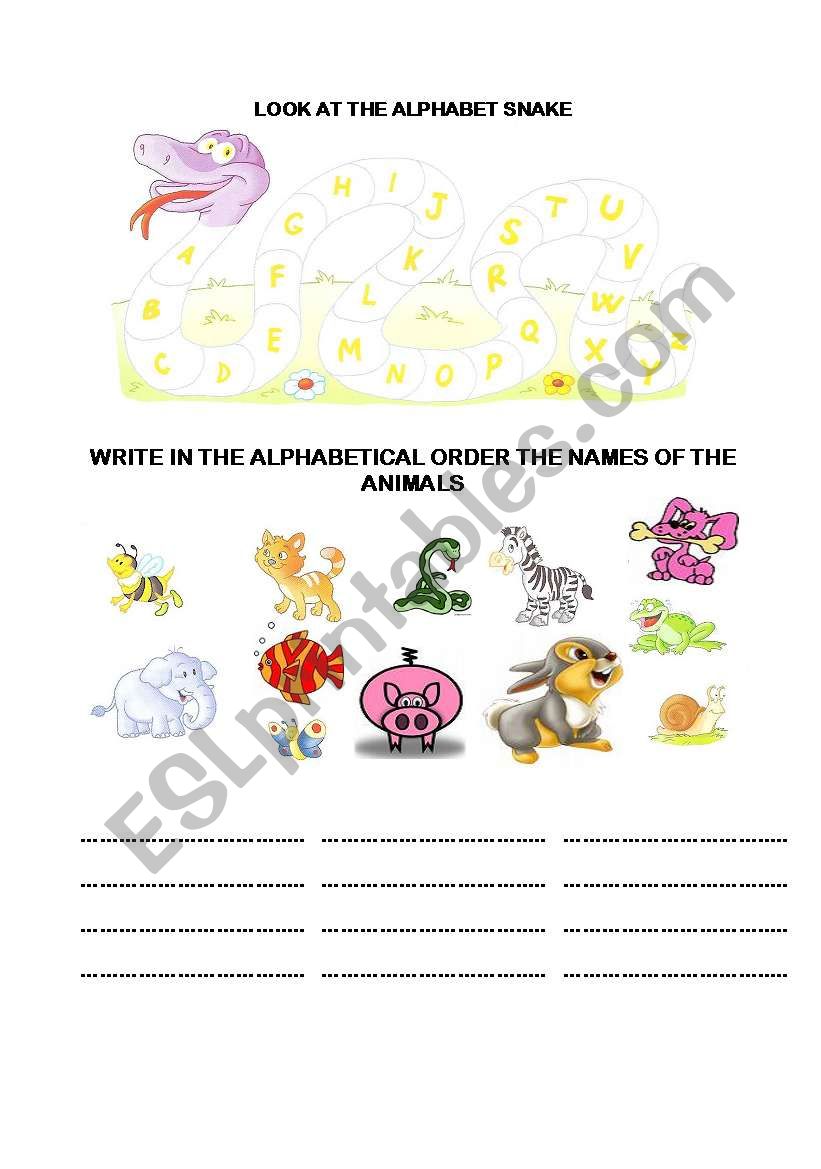 The alphabet snake worksheet