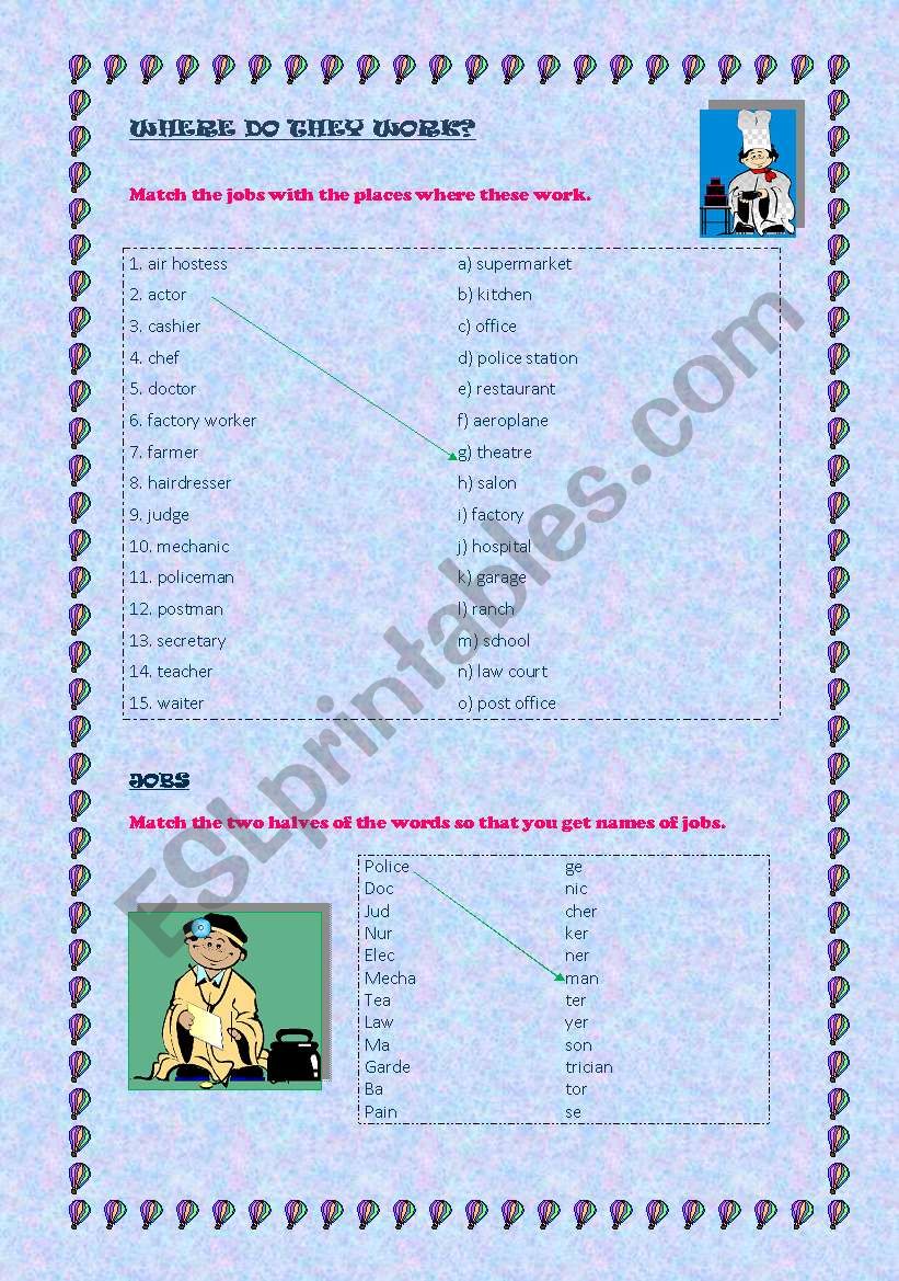 Jobs & Occupations worksheet