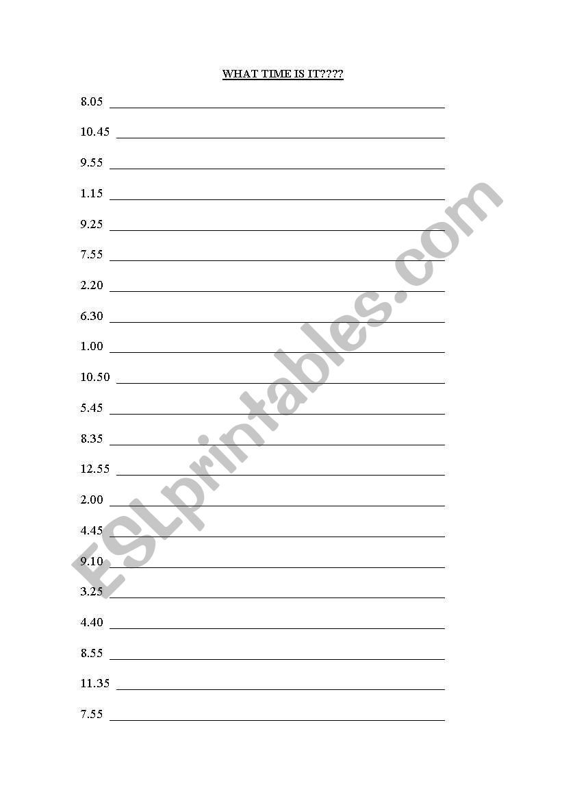 What time is it? worksheet
