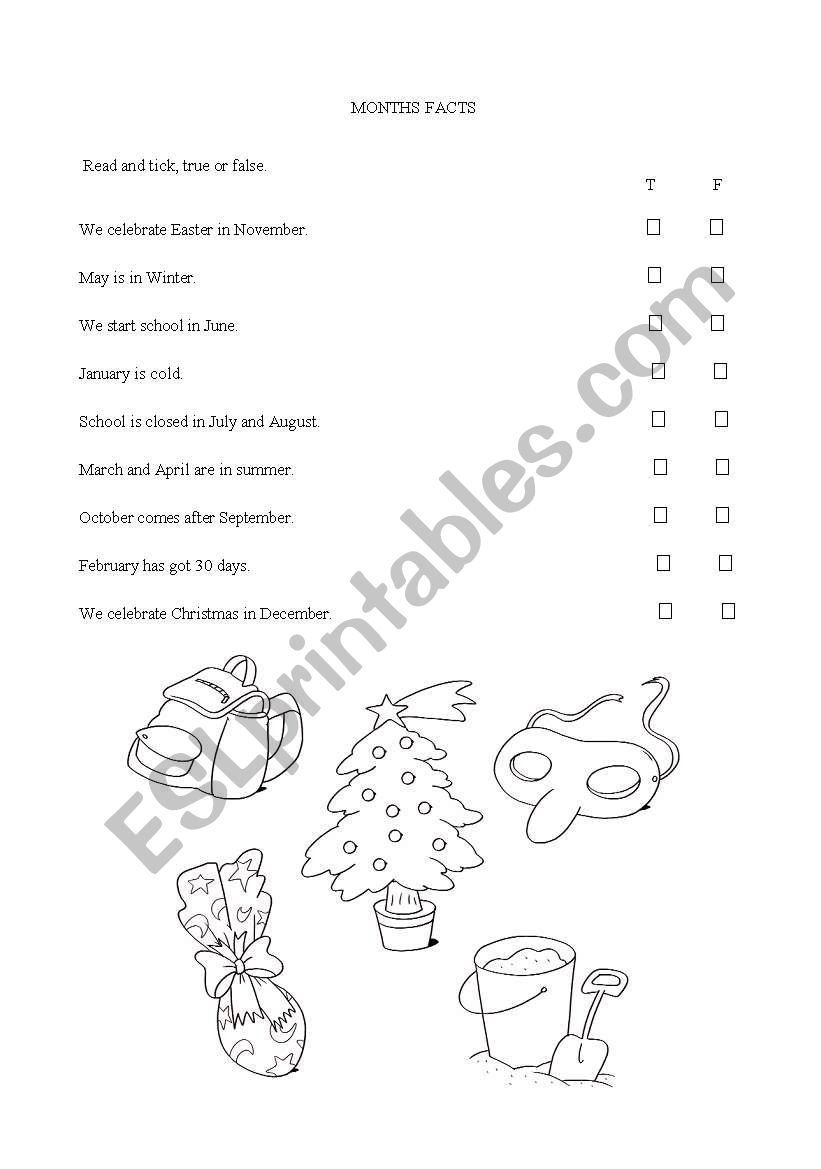 months days seasons worksheet