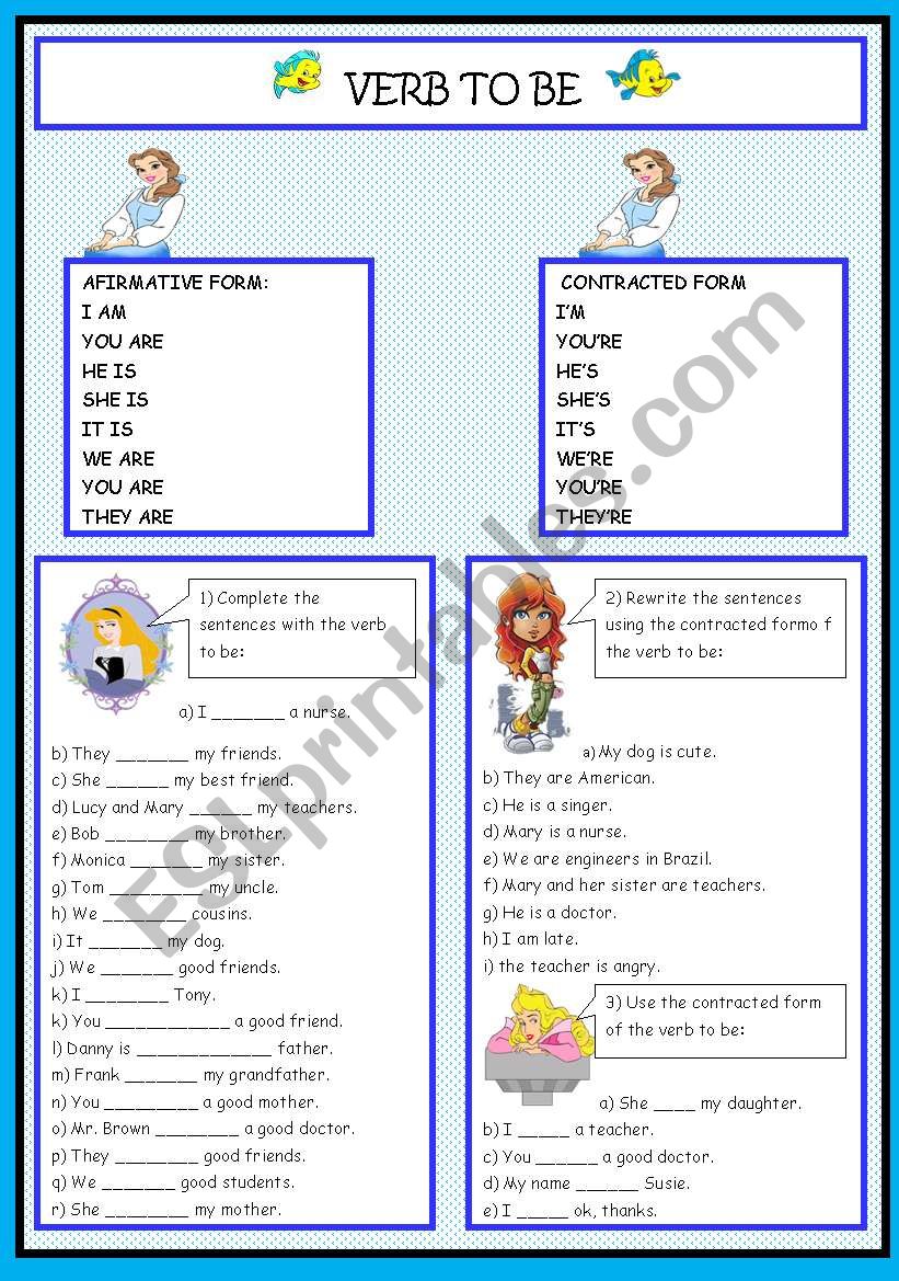 VERB TO BE worksheet