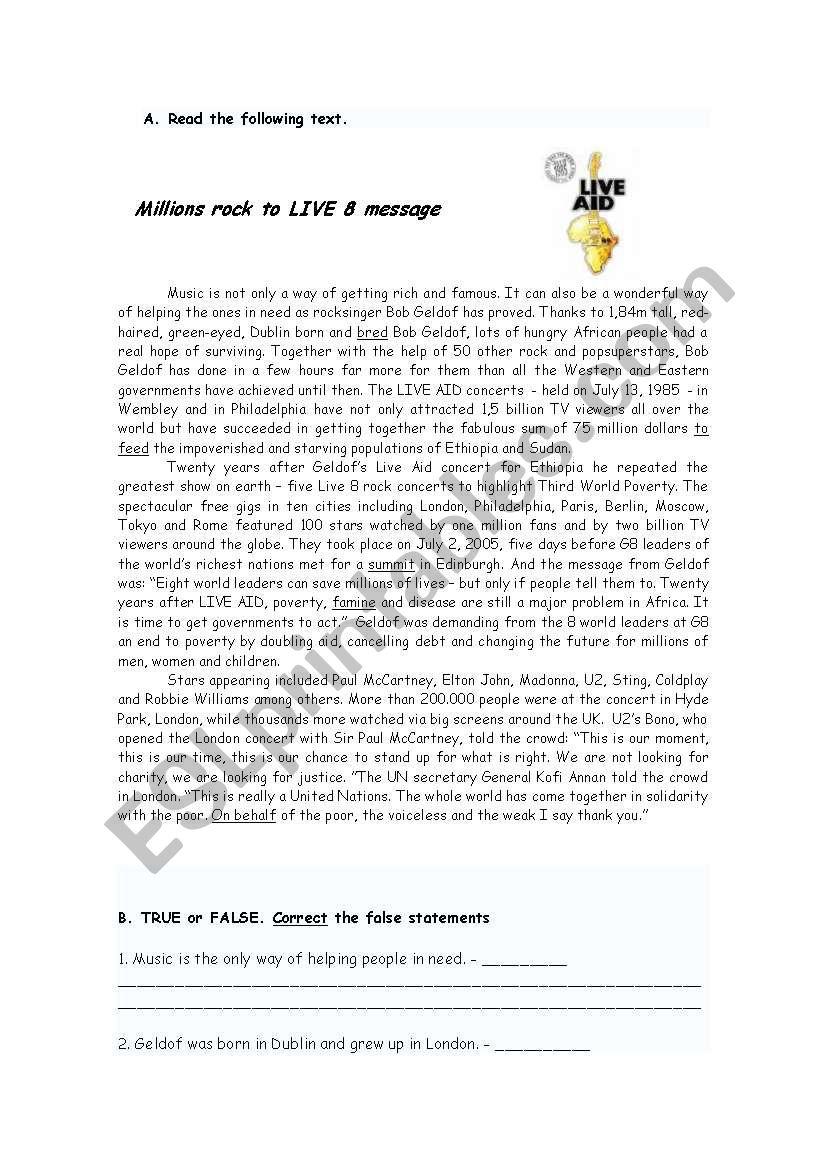 millions rock worksheet