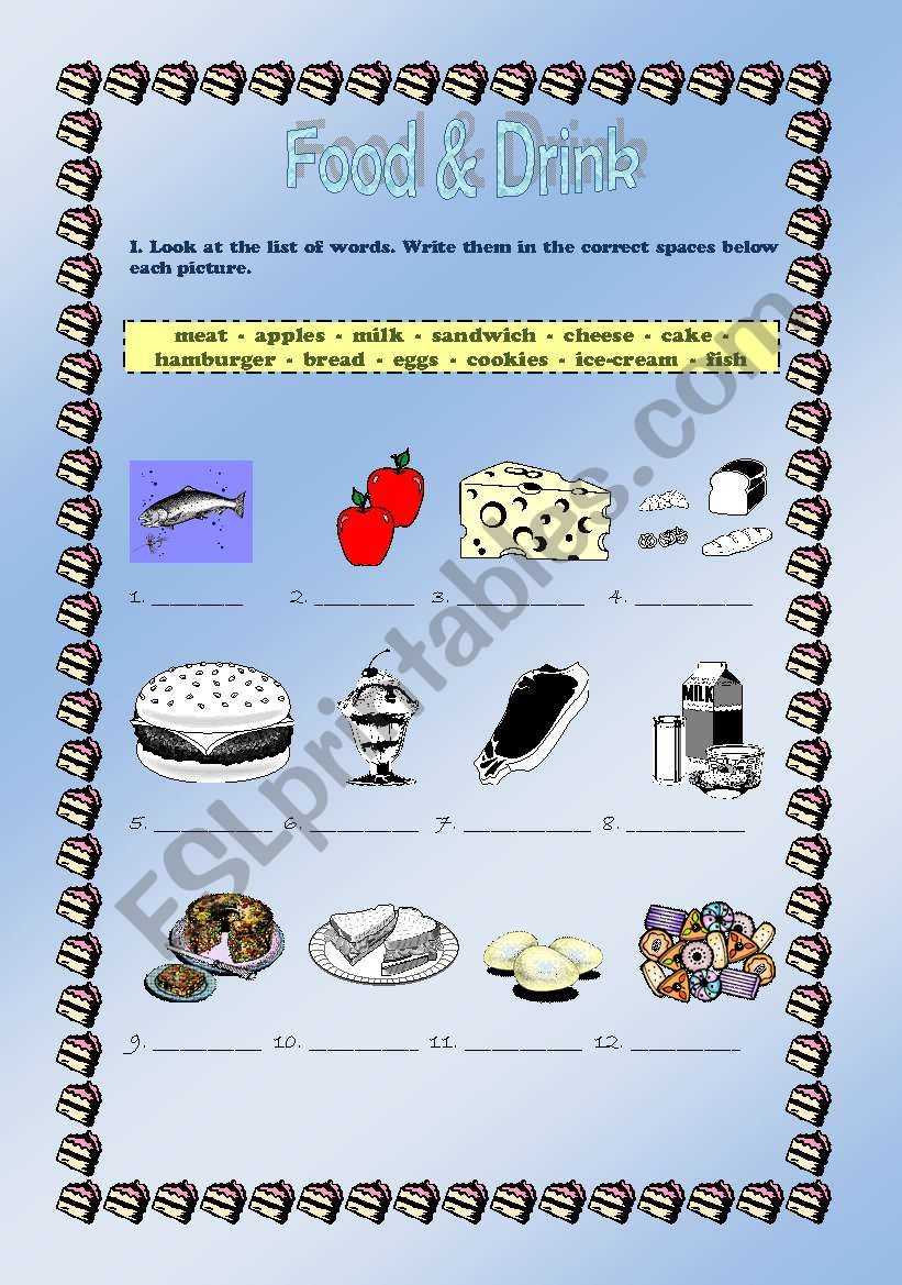 Food & Drink worksheet