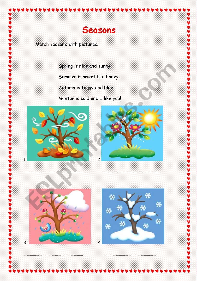 Seasons worksheet