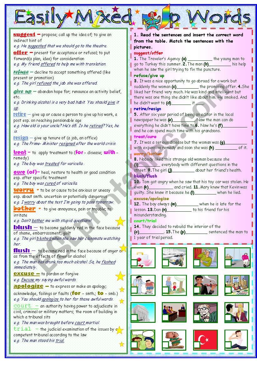 Easily Mixed Up Words worksheet