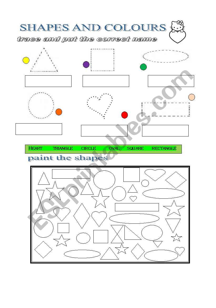 SHAPES AND COLOURS worksheet