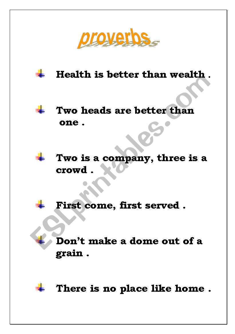proverbs worksheet