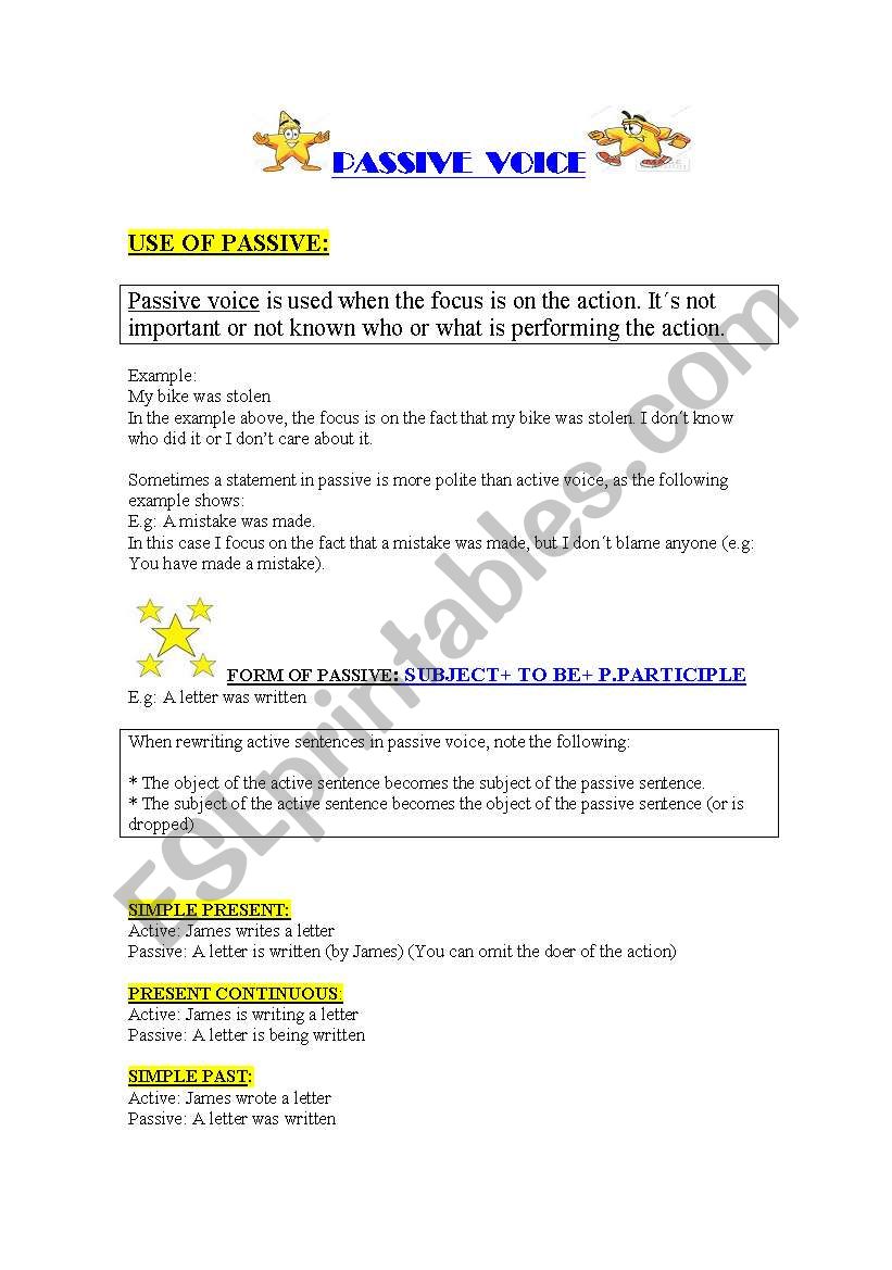 Passive Voice worksheet