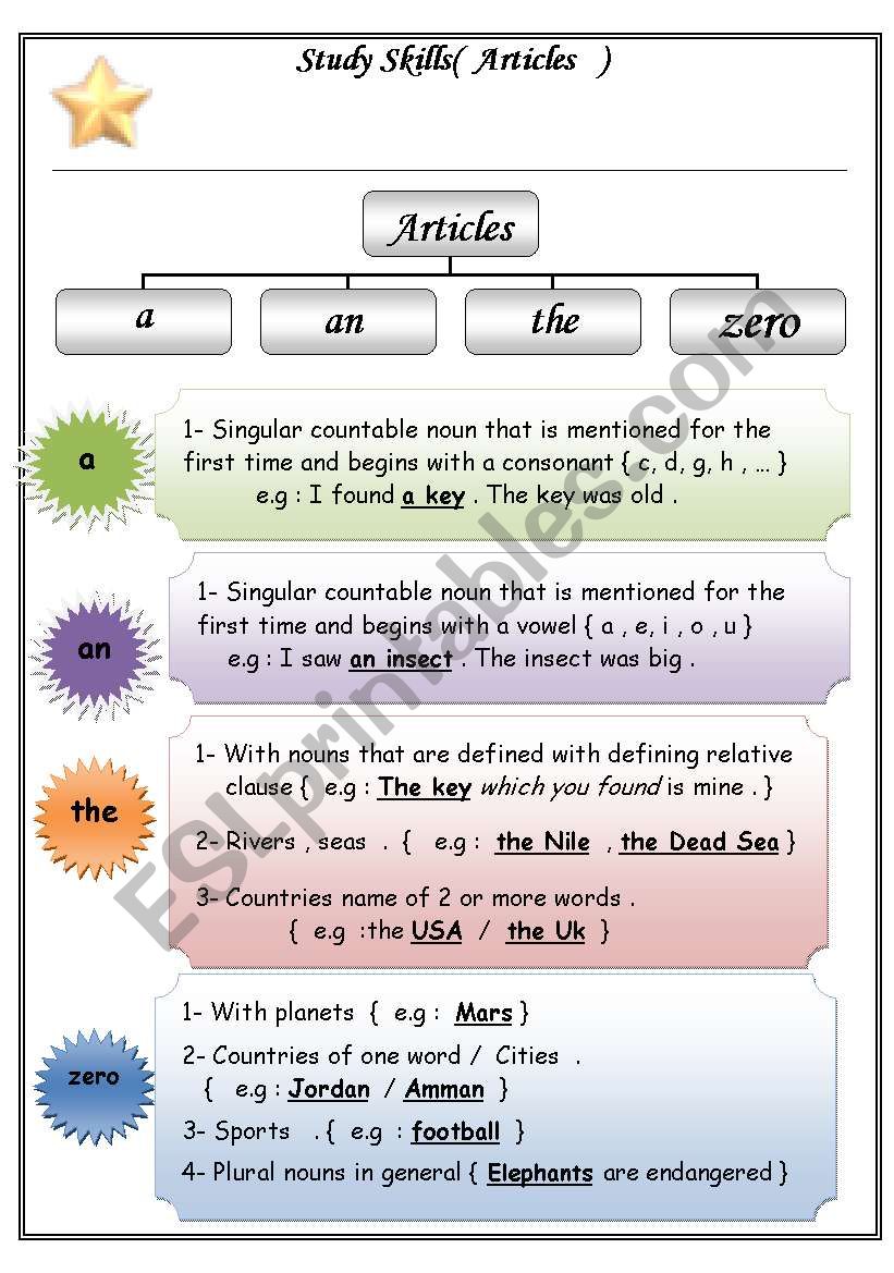 article worksheet