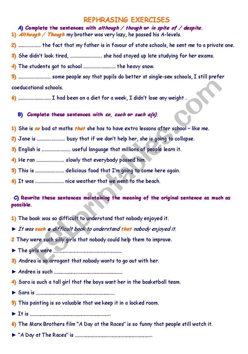 conjunctions worksheet