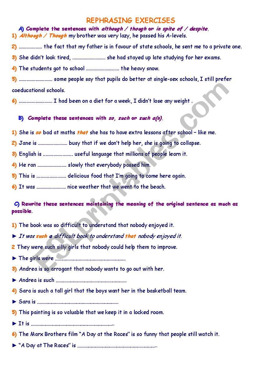 conjunctions worksheet