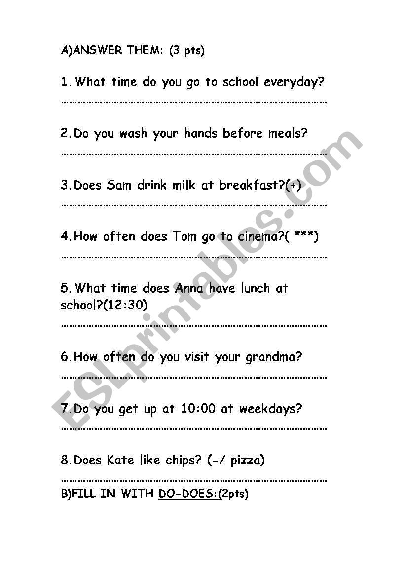quiz-present simple worksheet