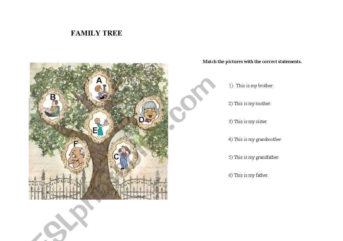 FAMILY TREE WORKSHEET worksheet