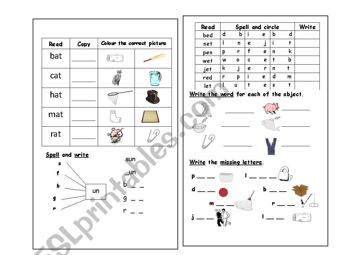 phonics worksheet