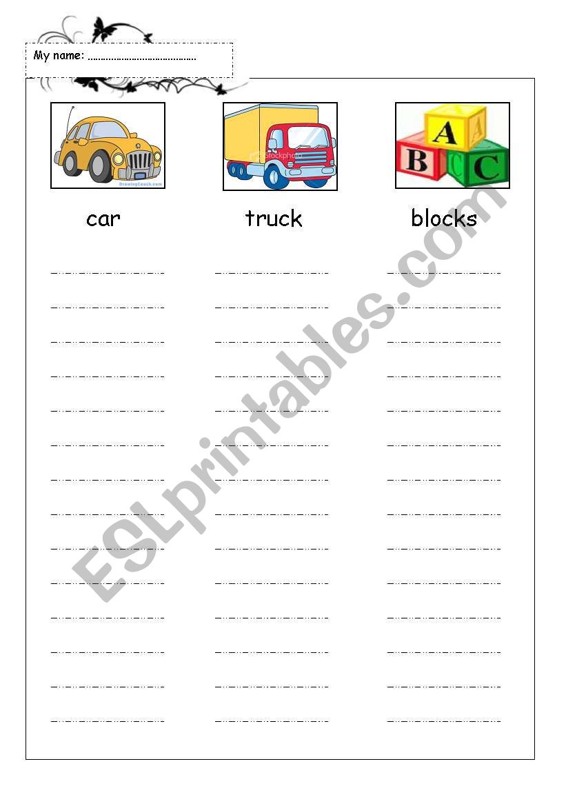 toys worksheet