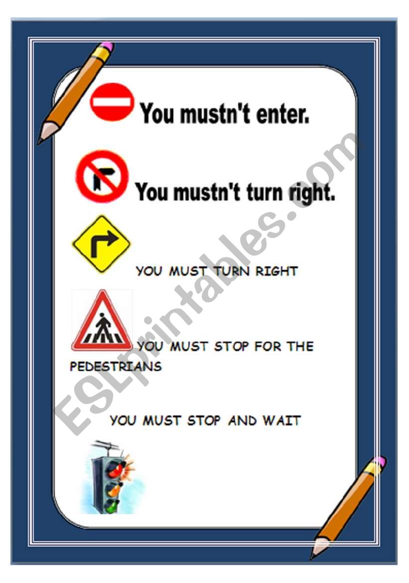 traffic signs worksheet