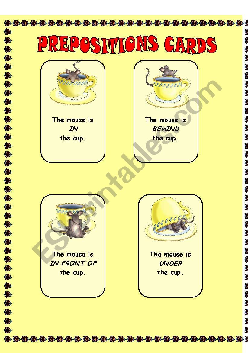 PREPOSITIONS CARDS  worksheet