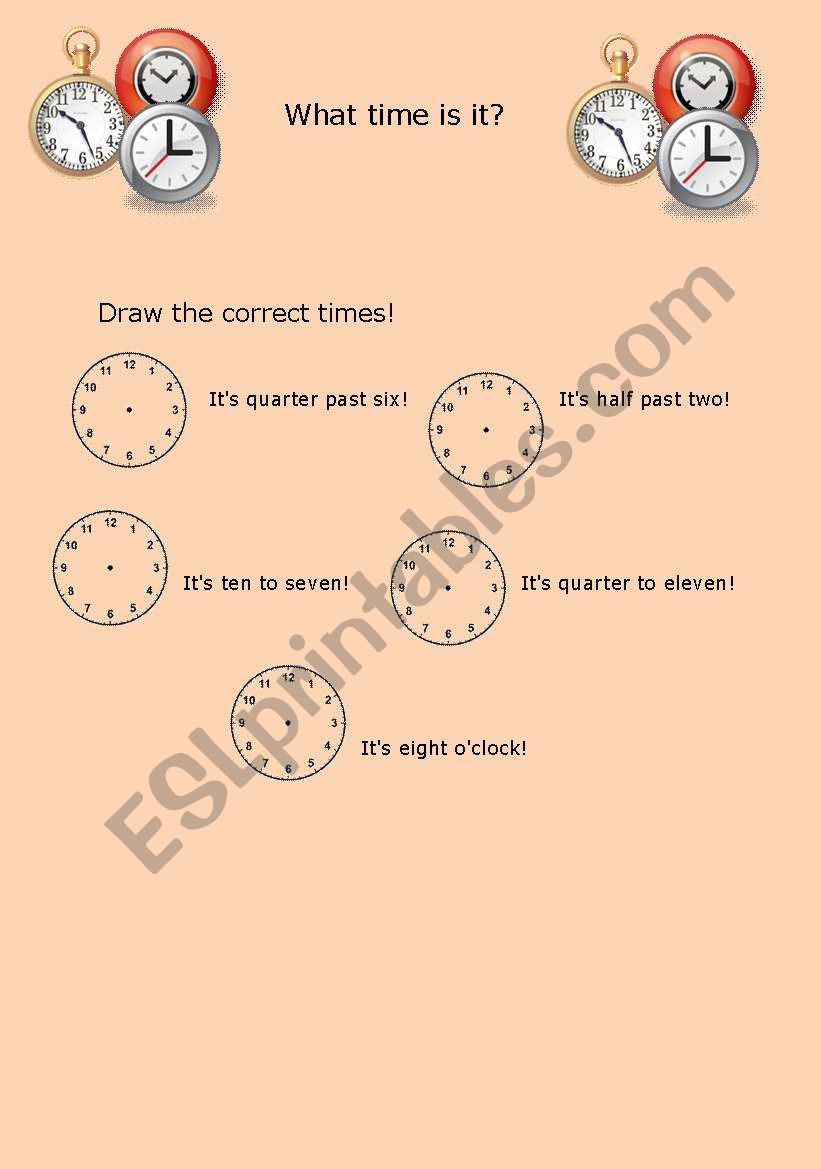 whats the time? worksheet