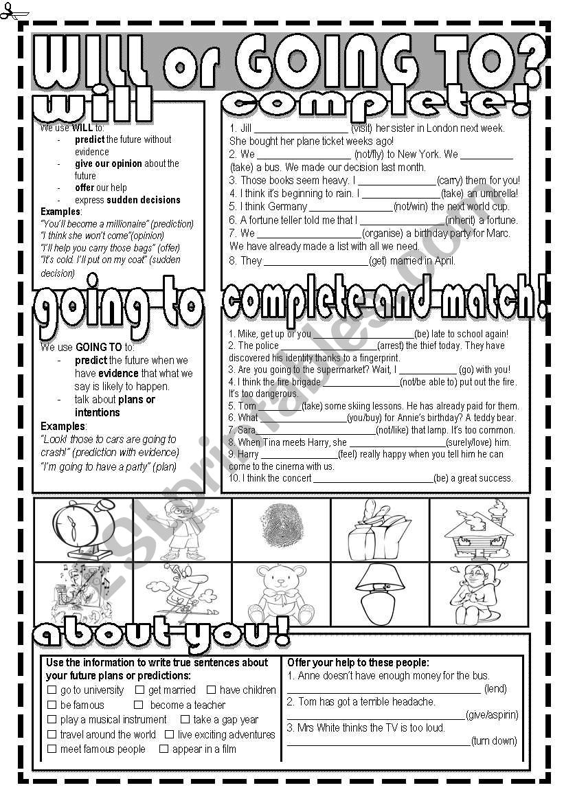 Will or Going to? worksheet