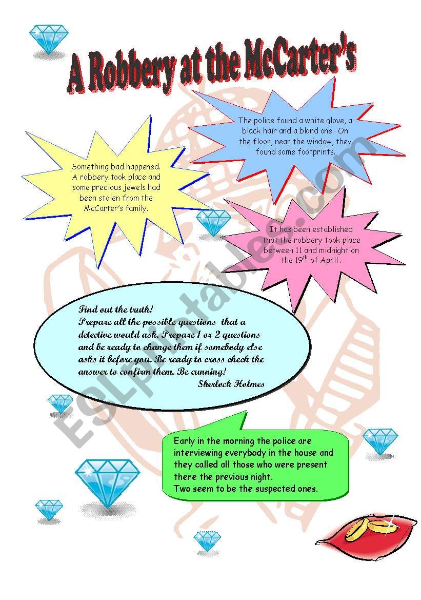 A robbery at the McCarterÂ´s worksheet