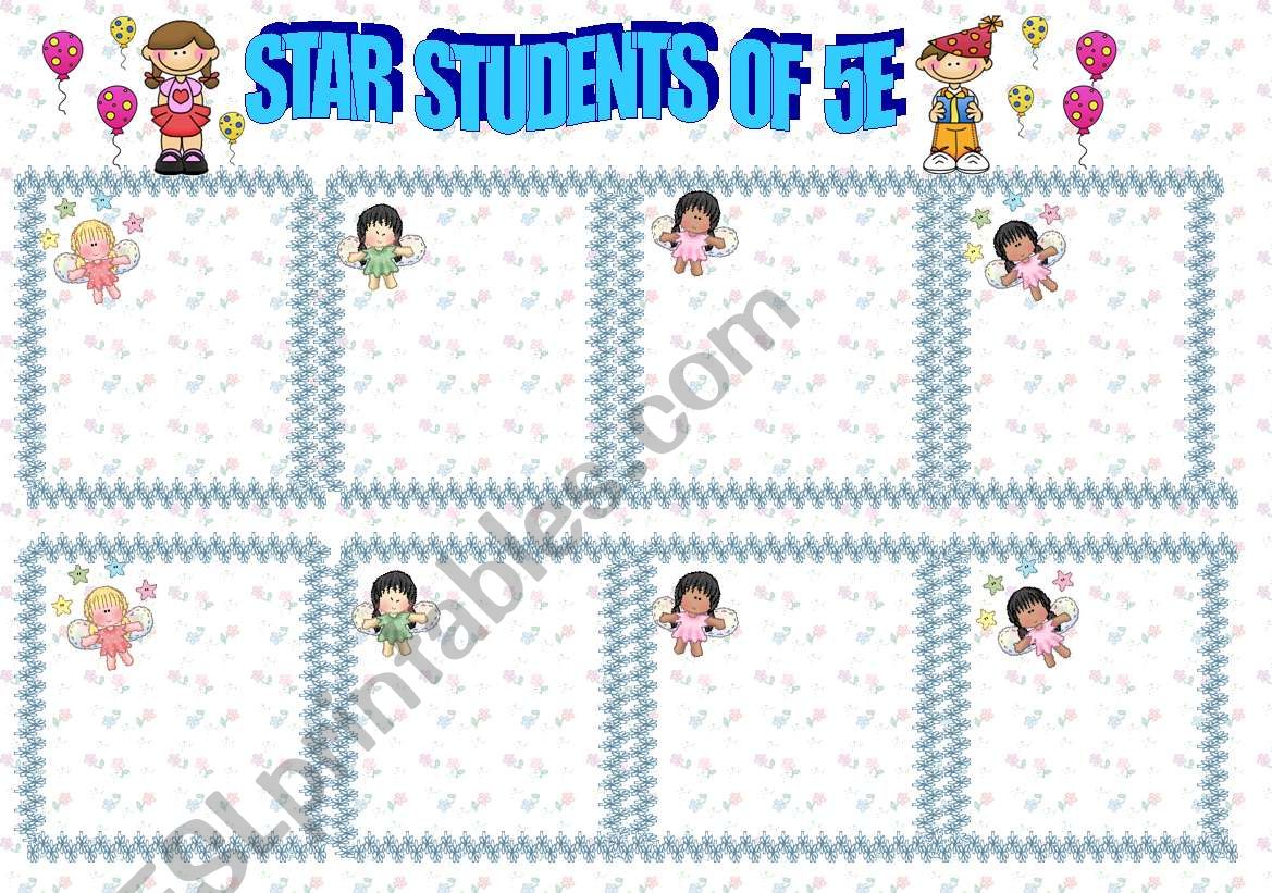 star students poster worksheet