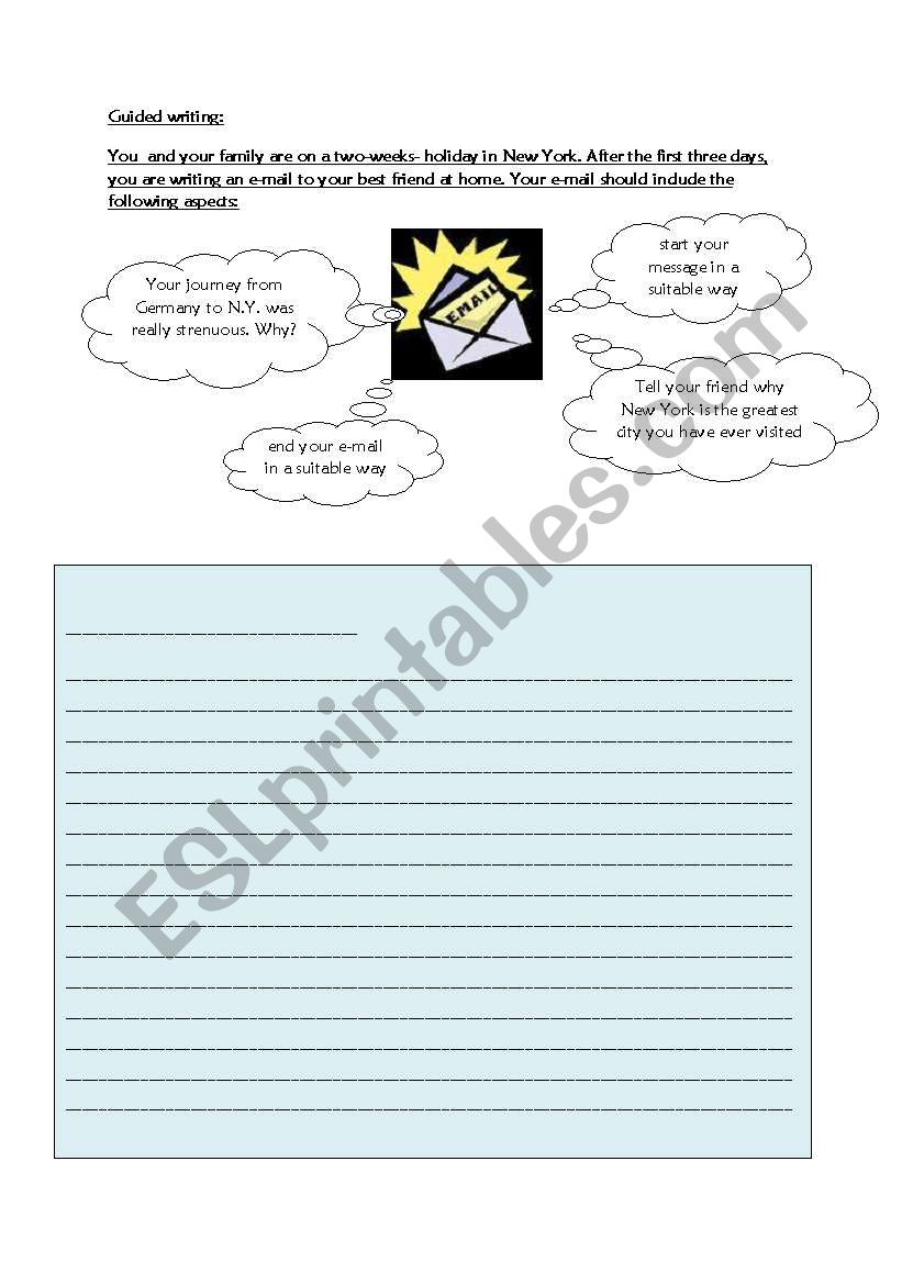 Guided Writing about New York worksheet