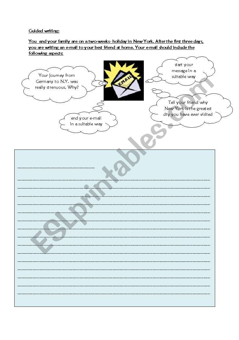 Guided Writing about New York worksheet