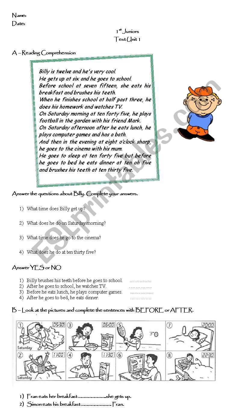 test  unit 1 worksheet