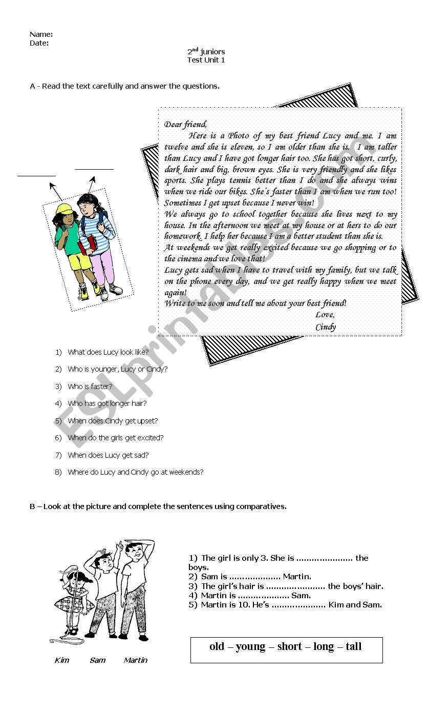 phisical description and comparatives