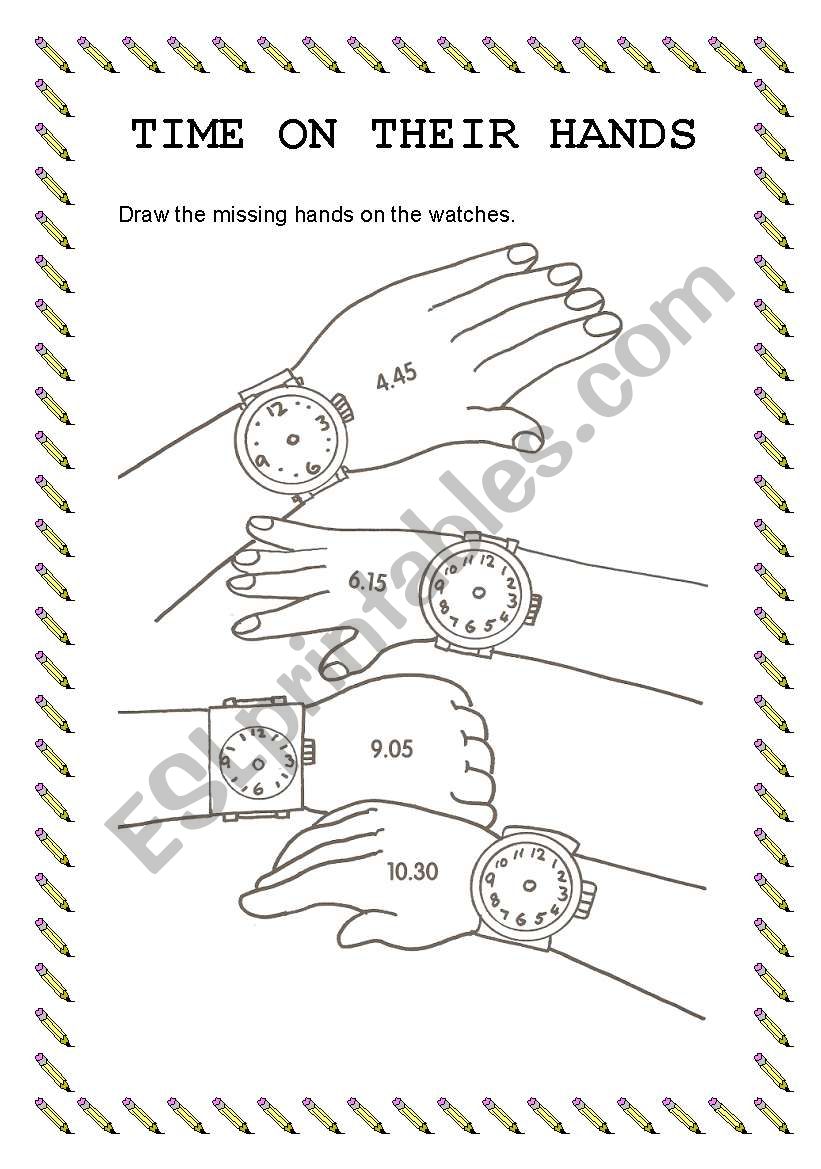 Time on their hands worksheet