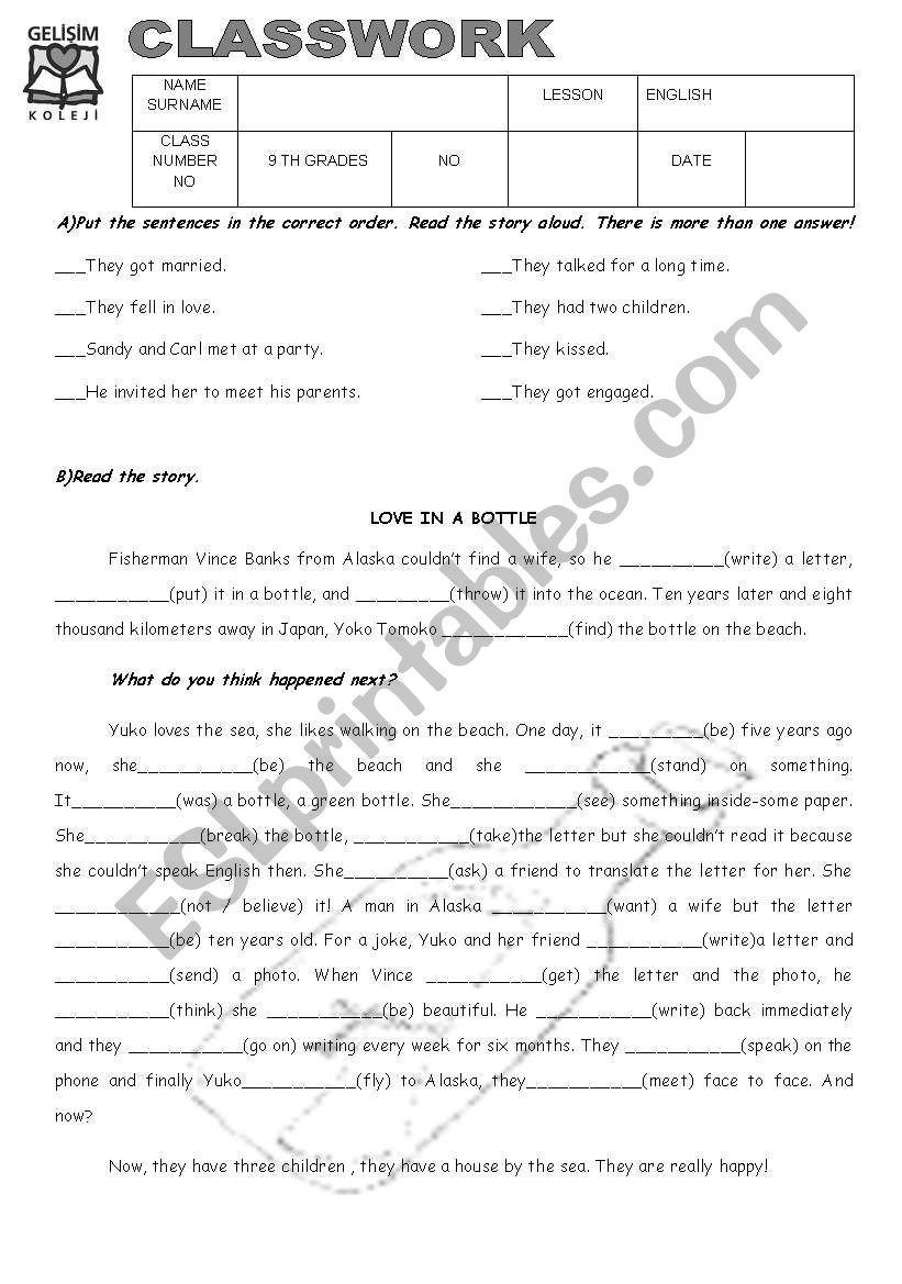 simple past worksheet