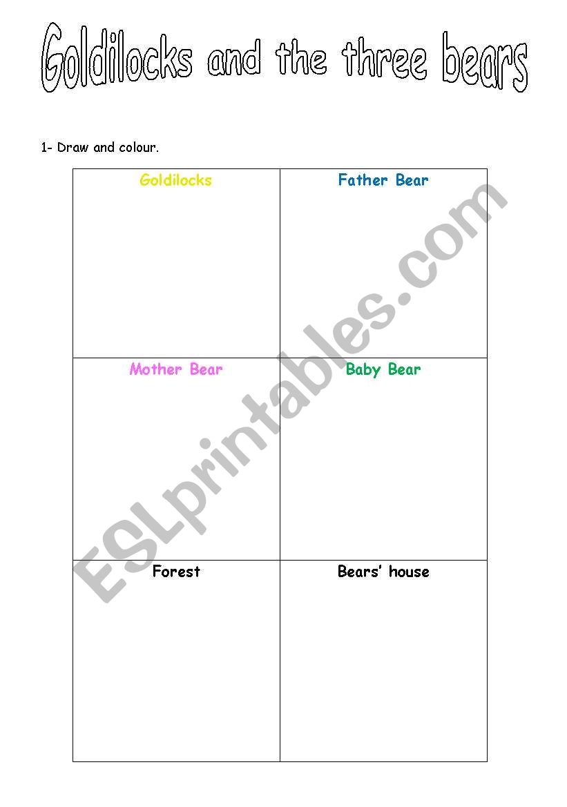 goldilocks and the 3 bears worksheet