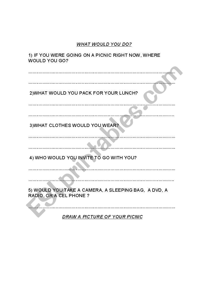  WHAT WOULD YOU DO ?? worksheet