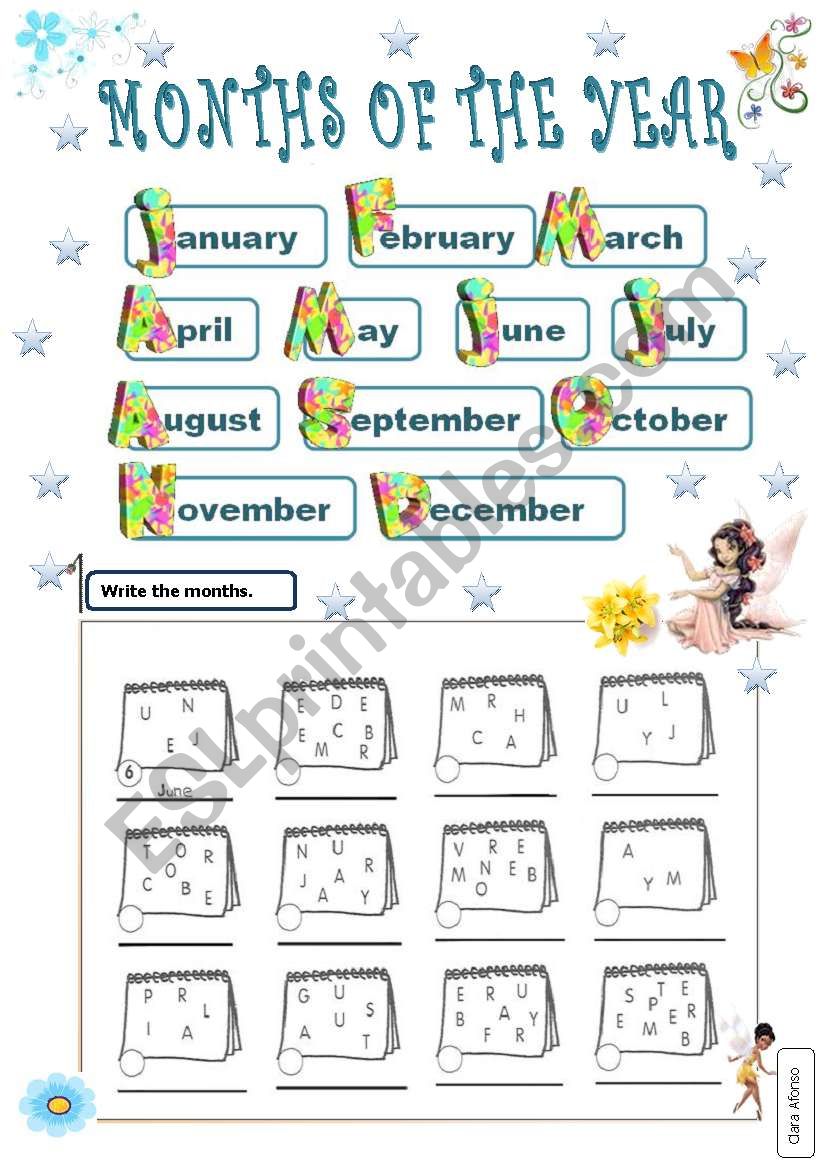 Months of the year worksheet