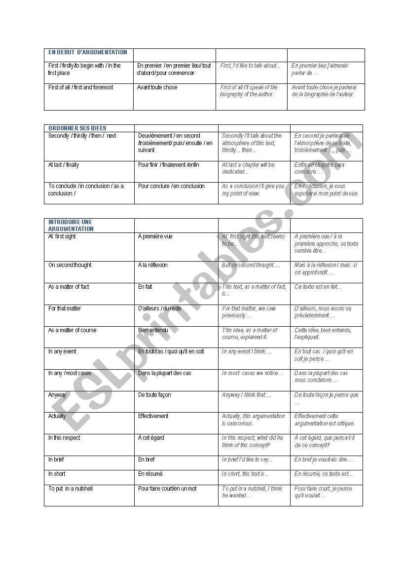 logical connectors worksheet