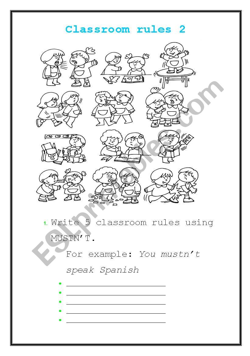 Classroom Rules 2! What you MUSTNÂ´T DO!!!
