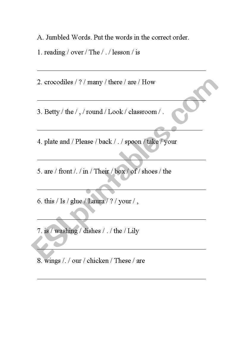 Jumbled Words worksheet