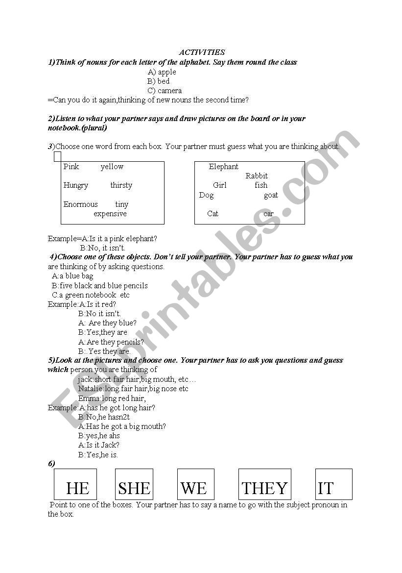 worksheet worksheet
