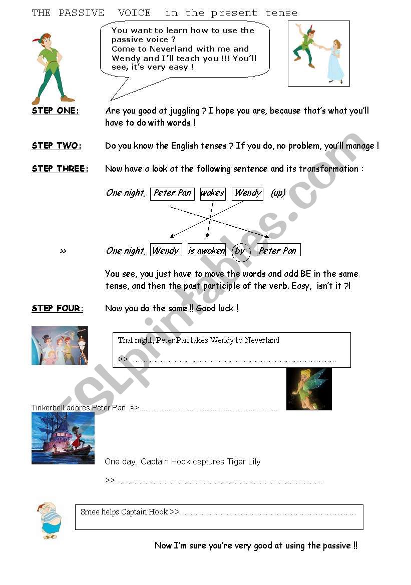 Learn the passive voice with Peter Pan !