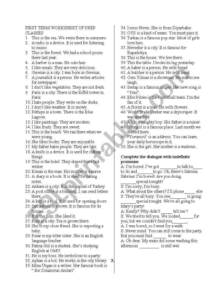 adjective clause worksheet