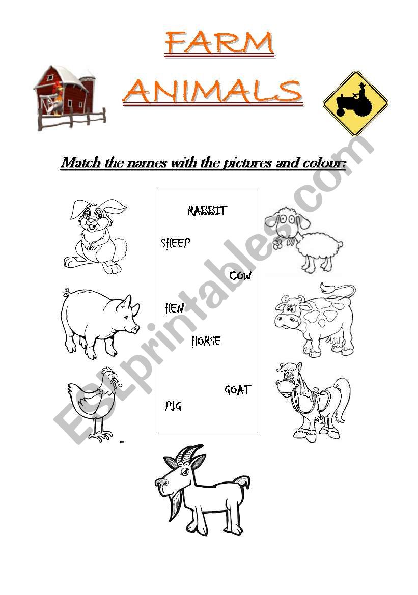 FARM ANIMALS worksheet