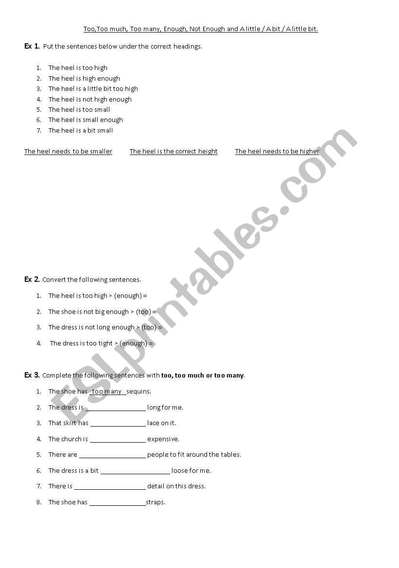 clothes shopping worksheet