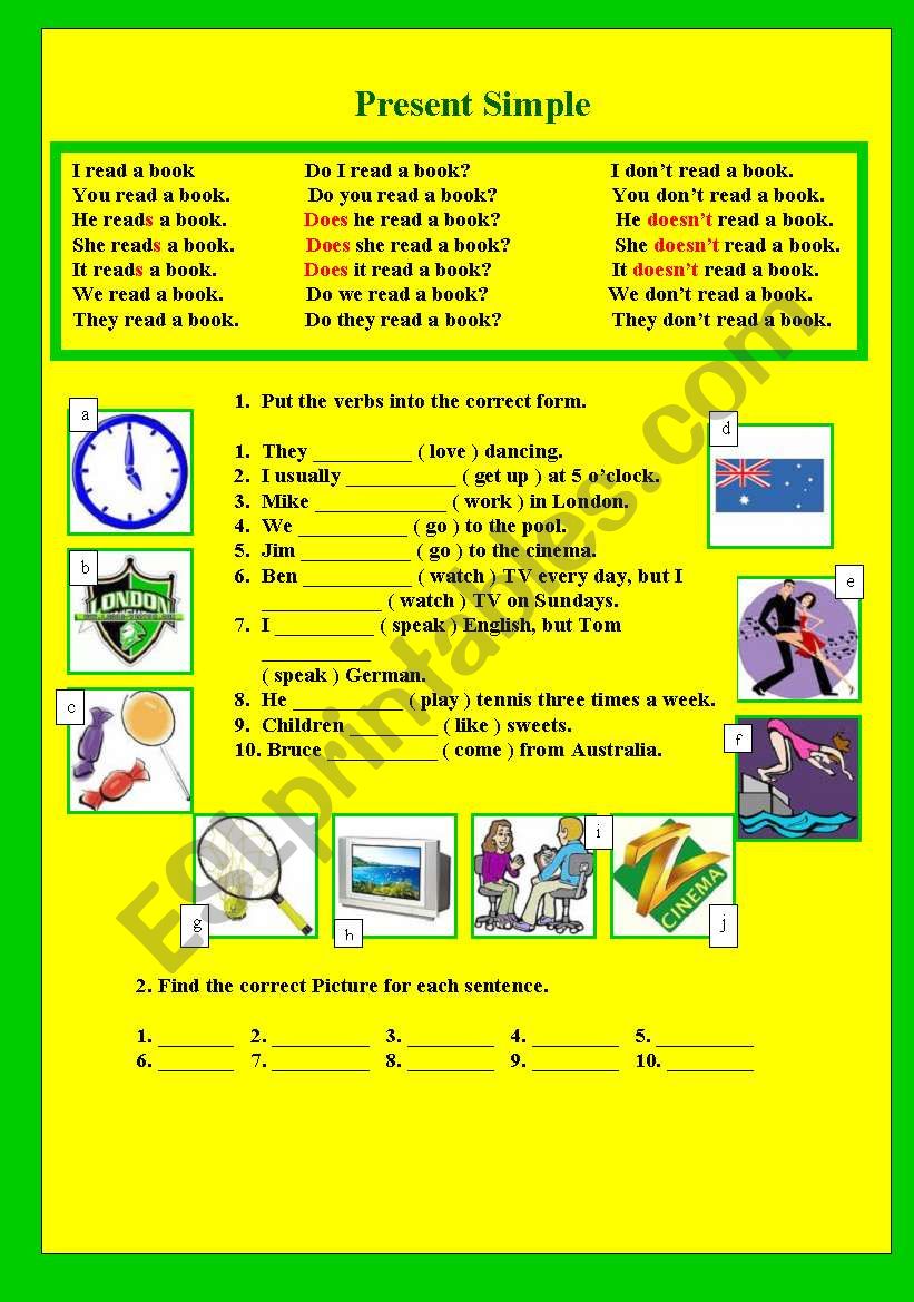 Present Simple worksheet