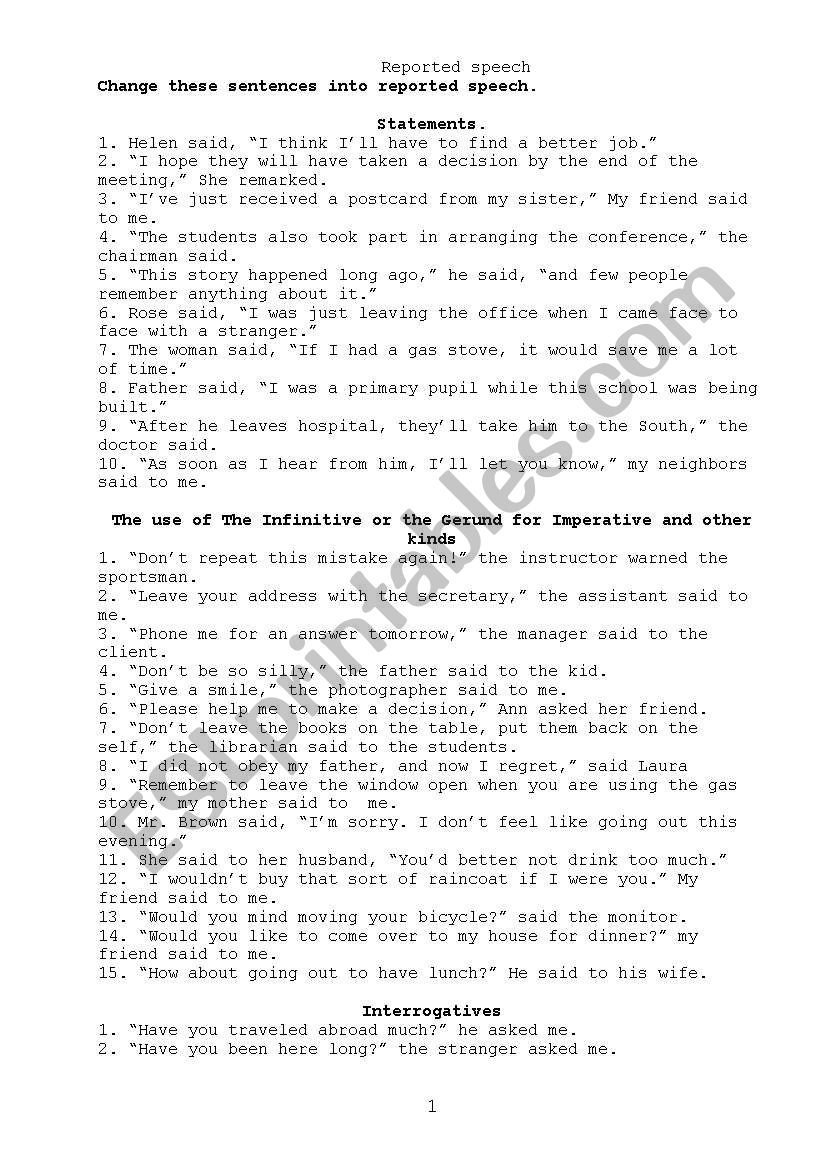 revision worksheet