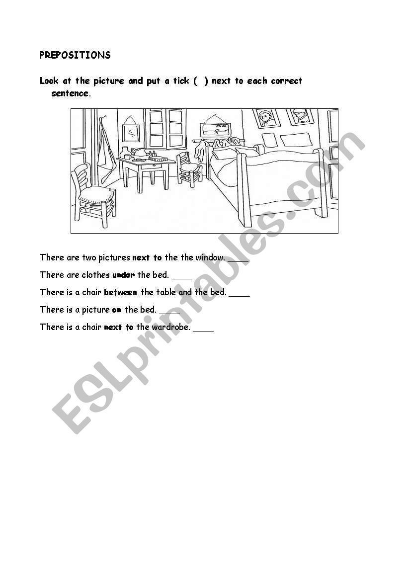 PREPOSITIONS worksheet