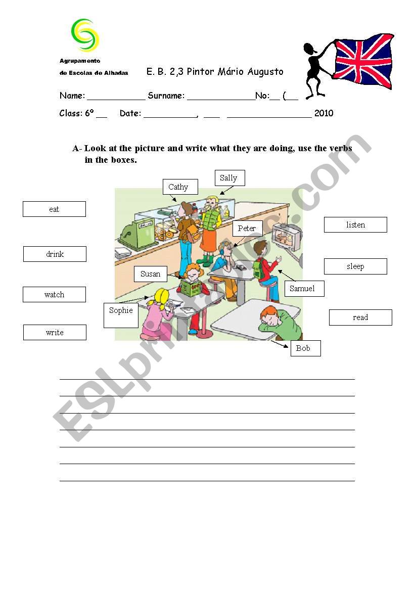 Present continuous worksheet