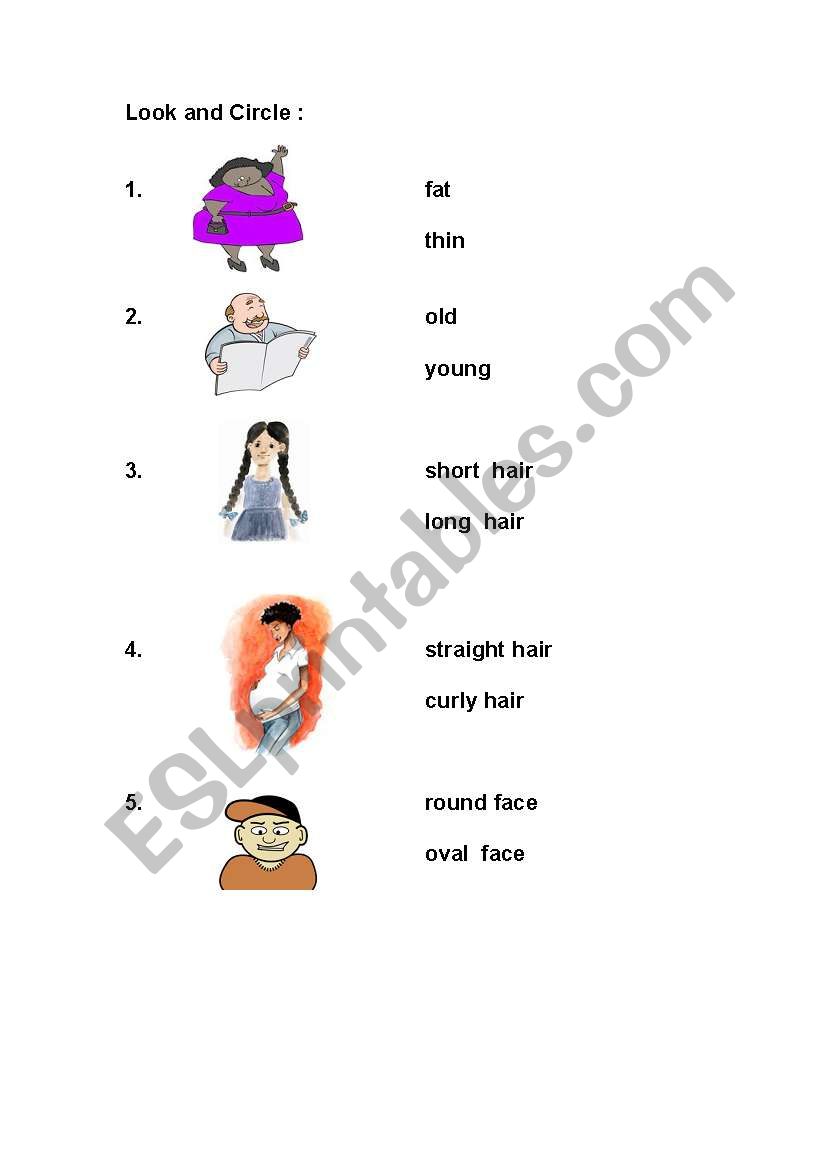 Characteristic worksheet